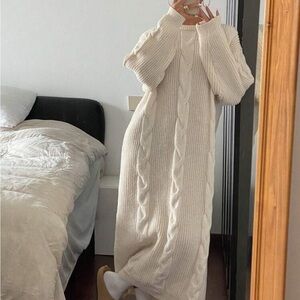 Cozy Cable Knit Sweater Dress